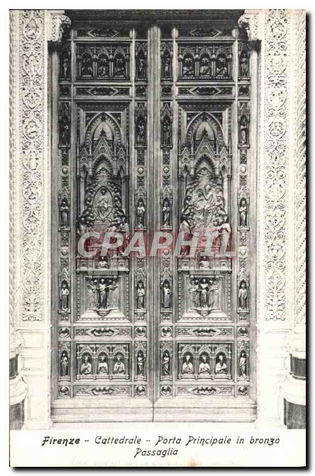 CPA Firenze Cattedrale Porta Principale In Bronzo Passaglia