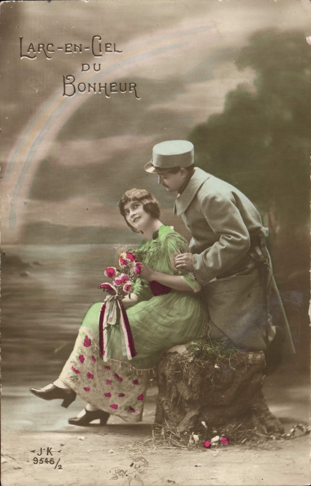 Larc-en-Ciel du Bonheur — scène amoureuse sous arc-en-ciel — J.K. n° 9546/2