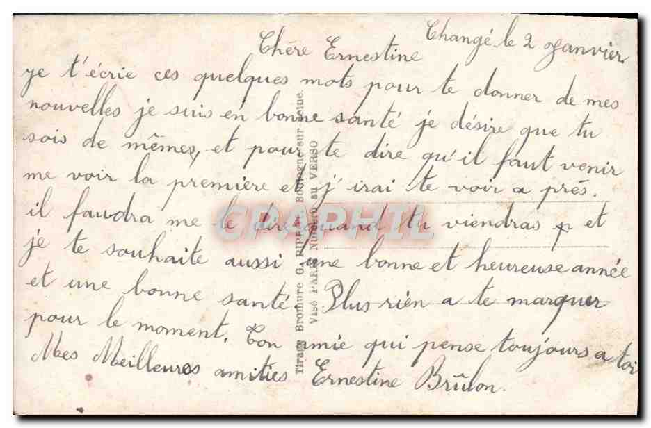 CPA Fantaisie Femme — Verso