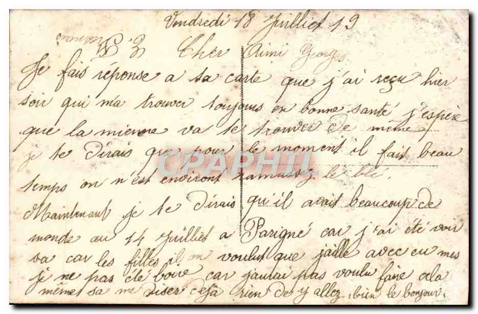CPA Fantaisie Fleurs — Verso
