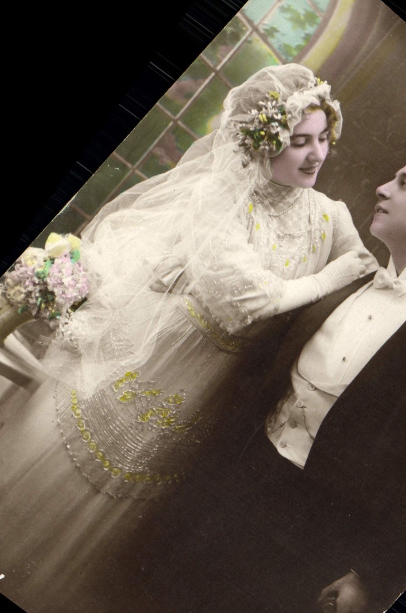 Nouvelle-Écosse — Mariage — Carte postale de mariage avec texte manuscrit