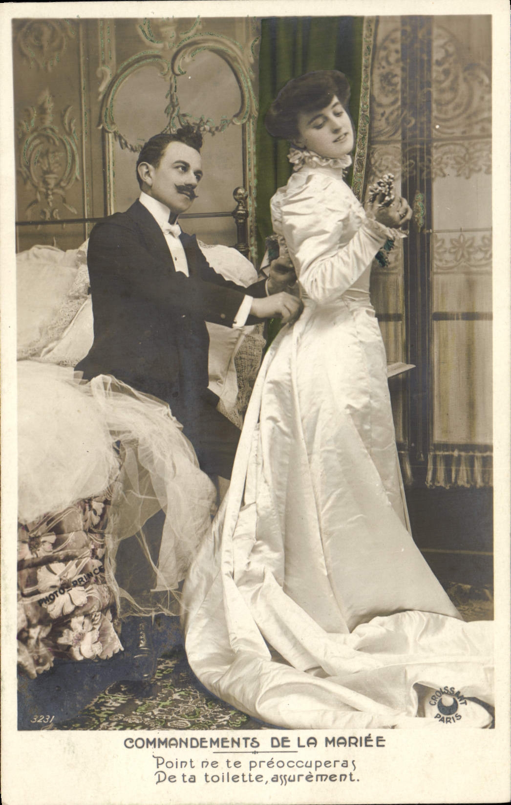 Commandements de la mariée — Photo de couple en tenue de mariage — Photos Prince, Paris, n° 3231
