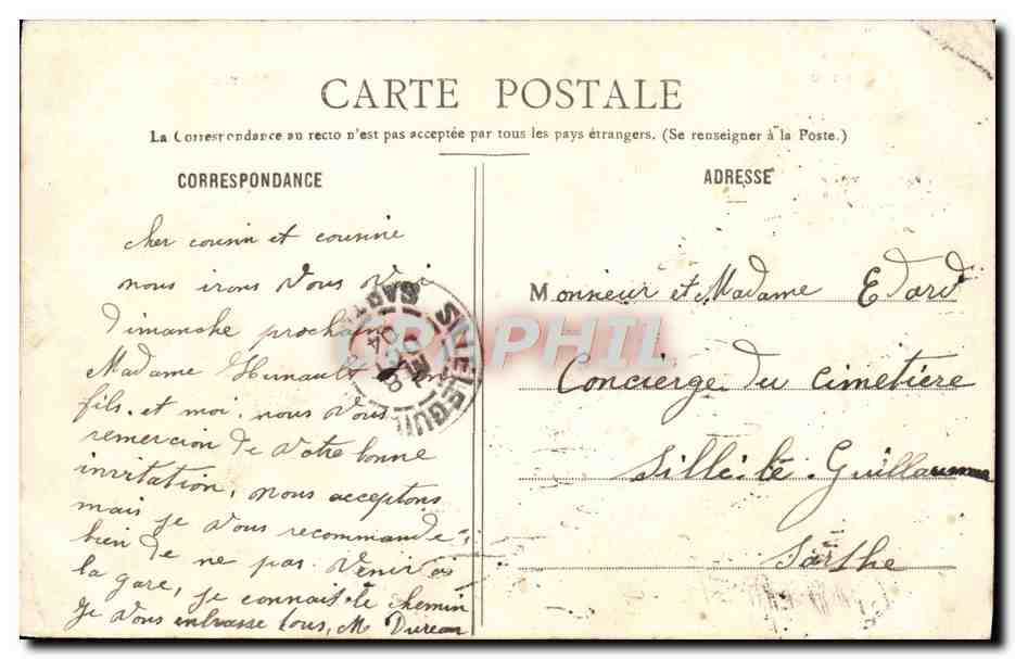 CPA Fantaisie Fiance Marie Homme — Verso