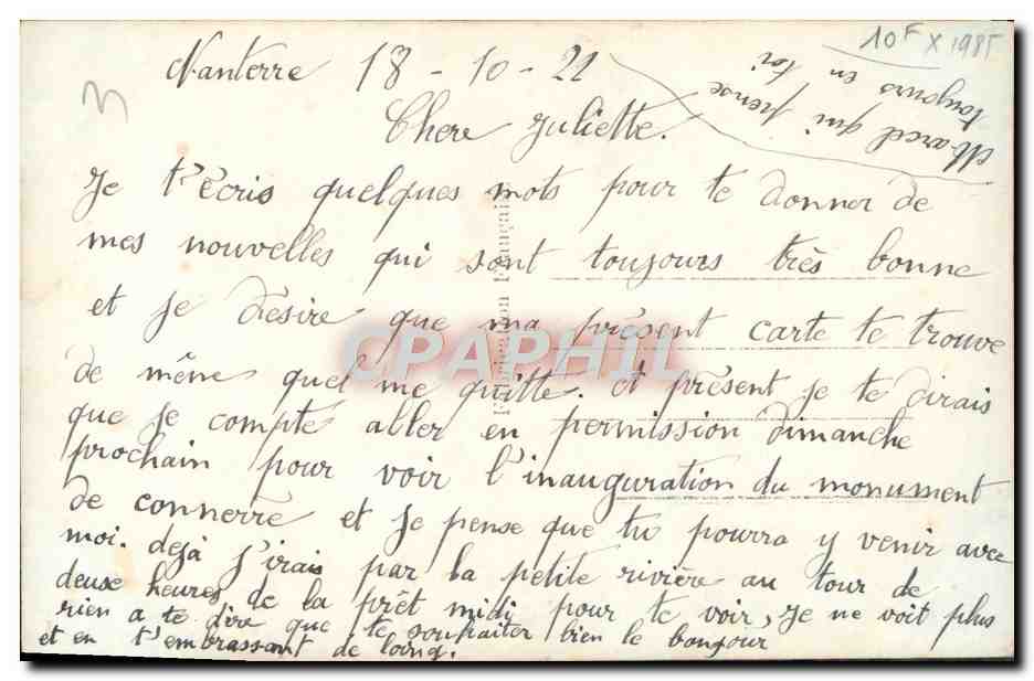 CPA Les Baisers D'Amour Femme — Rückseite