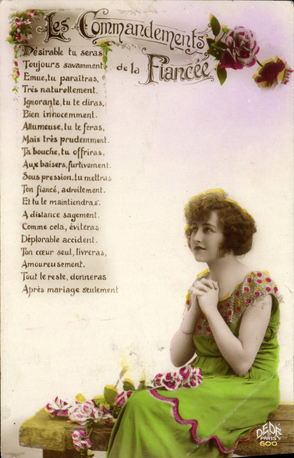CPA Commandements de la Fiancee Femme