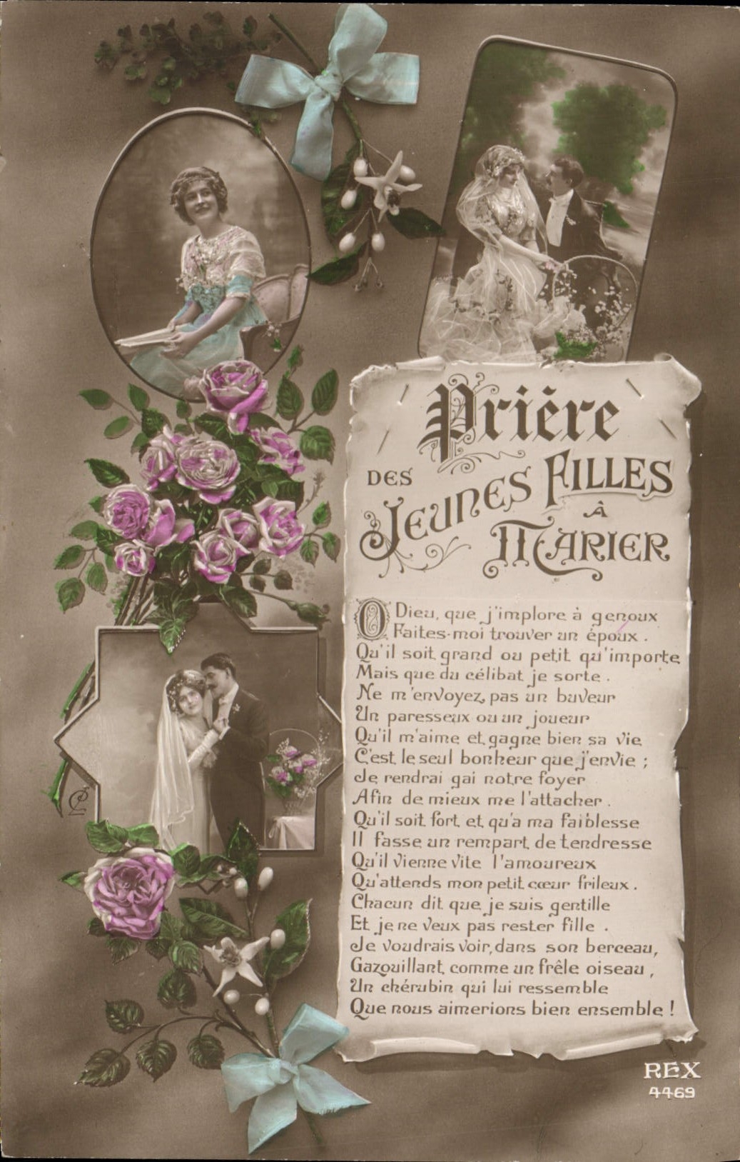 CPA Priere Jeunes Filles Marier Mariage