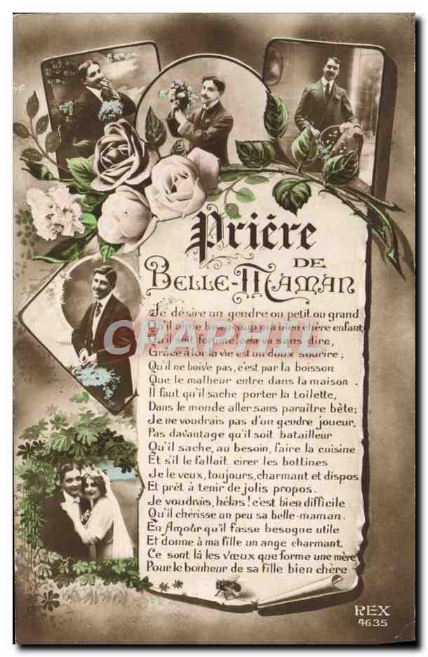 CPA Priere Belle Maman Homme Femme Mariage