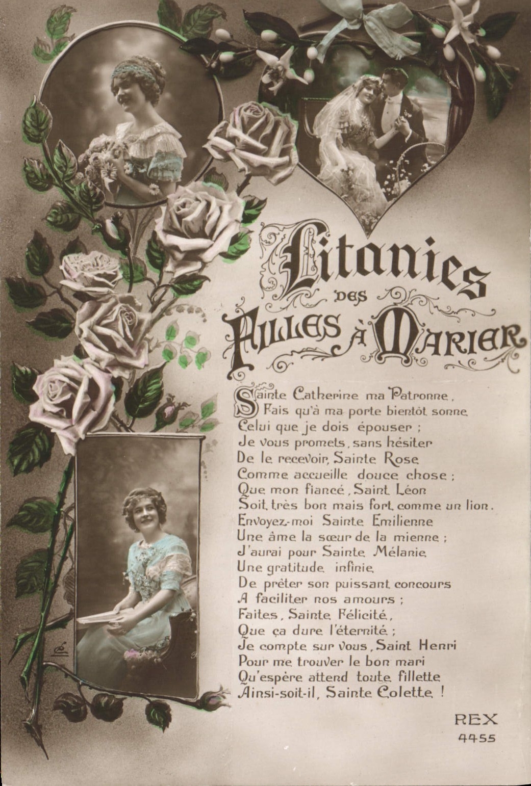 CPA Litanies Filles a Marier Femmes Mariage