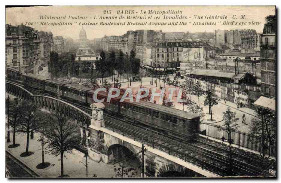 París - El Metro - Boulevard Pasteur, Avenue de Breteuil y los Inválidos - Vista General - C.M.