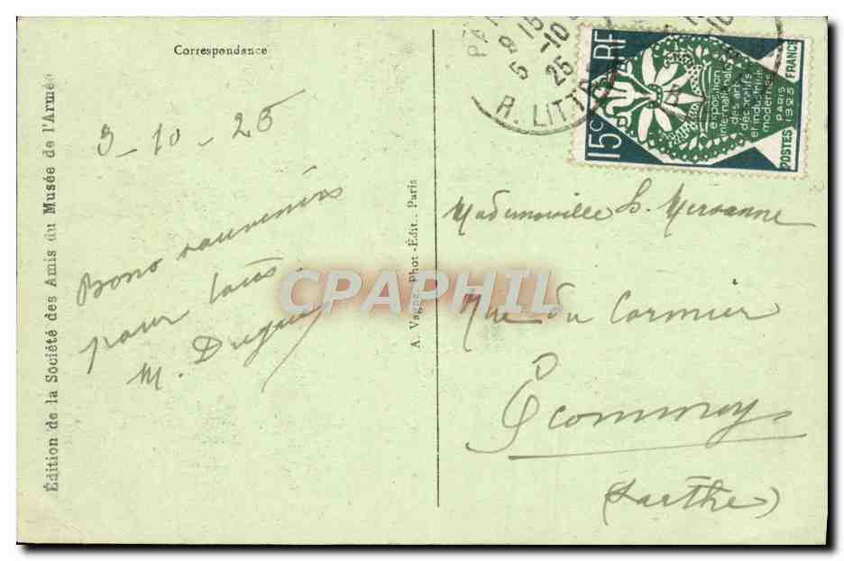 CPA Paris Hotel Des Invalides Chapelle St Louis — Verso