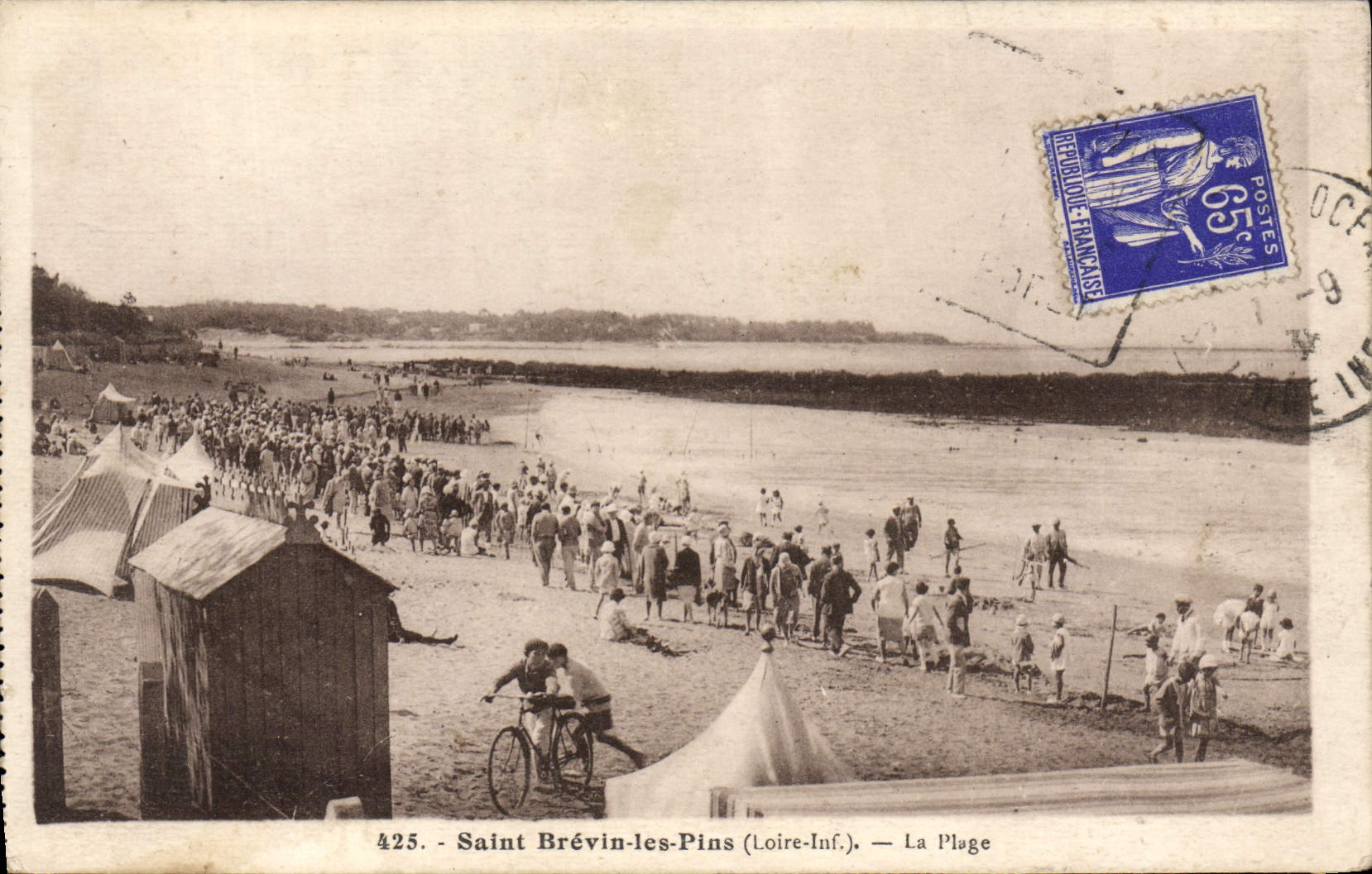 CPA Saint Brevin Les Pins La Plage Enfants Velo Cycle Cachet Daguin