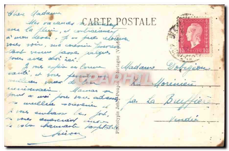 CPA Saint Brevin Les Pins Sous Bois Vers Le Pavillon Des Fleurs — Rückseite