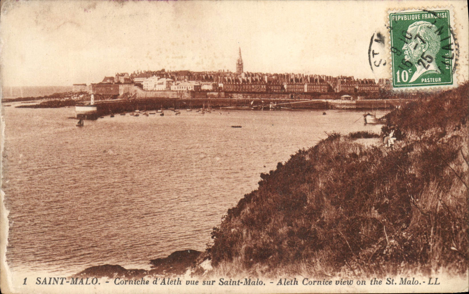 Antike Ansichtskarte Saint Malo Corniche D'Aleth Ansicht von Saint Malo