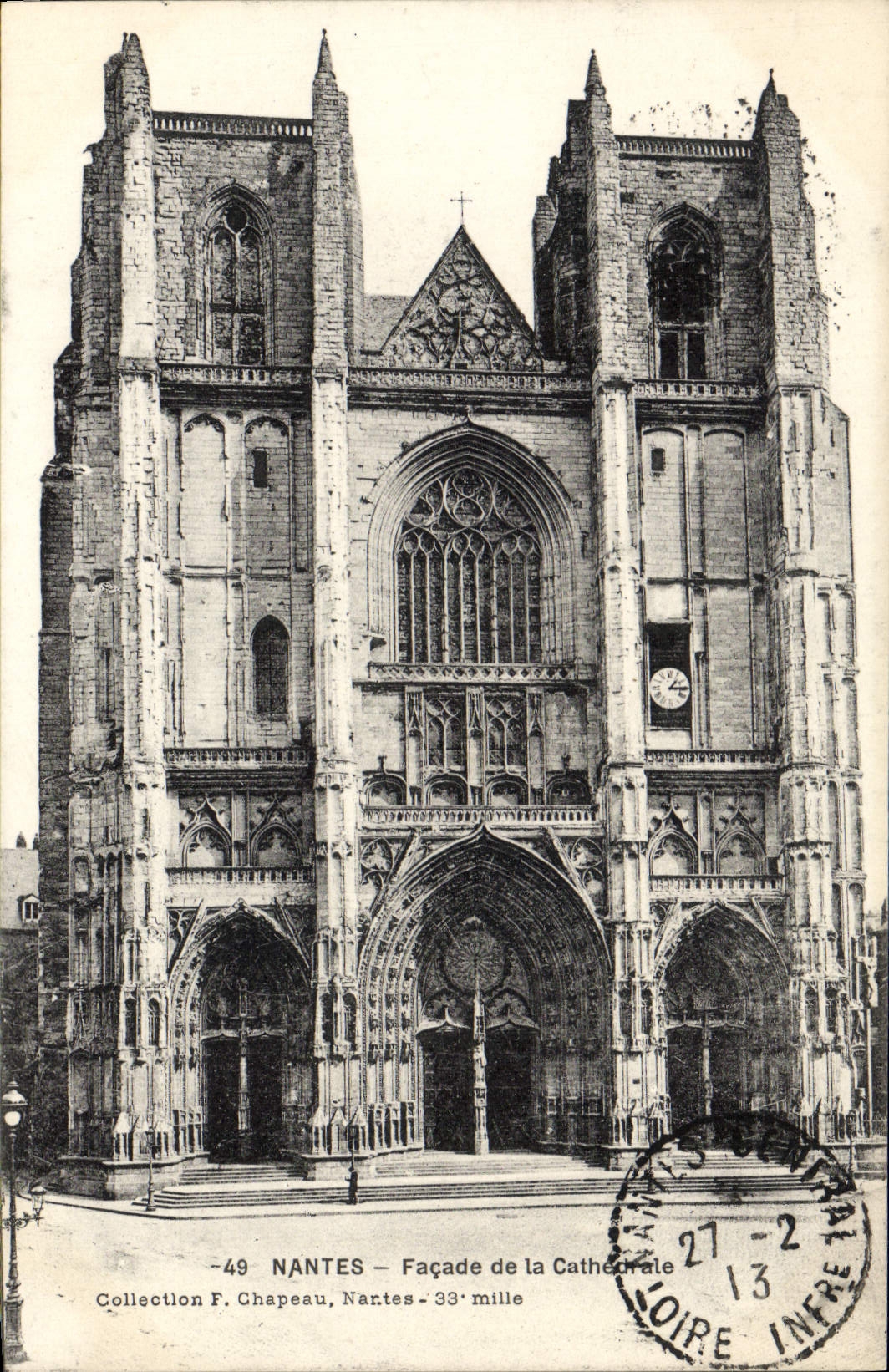 CPA Nantes Facade De La Cathedrale