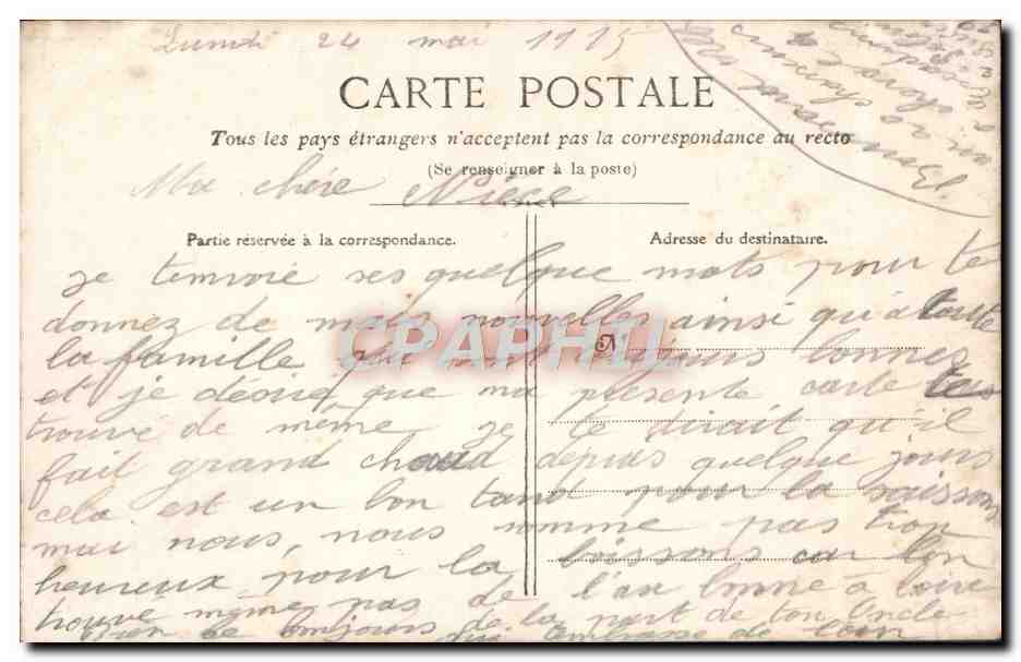 CPA J'ai Cueilli ces fleurs pour toi Militaria Homme — Verso