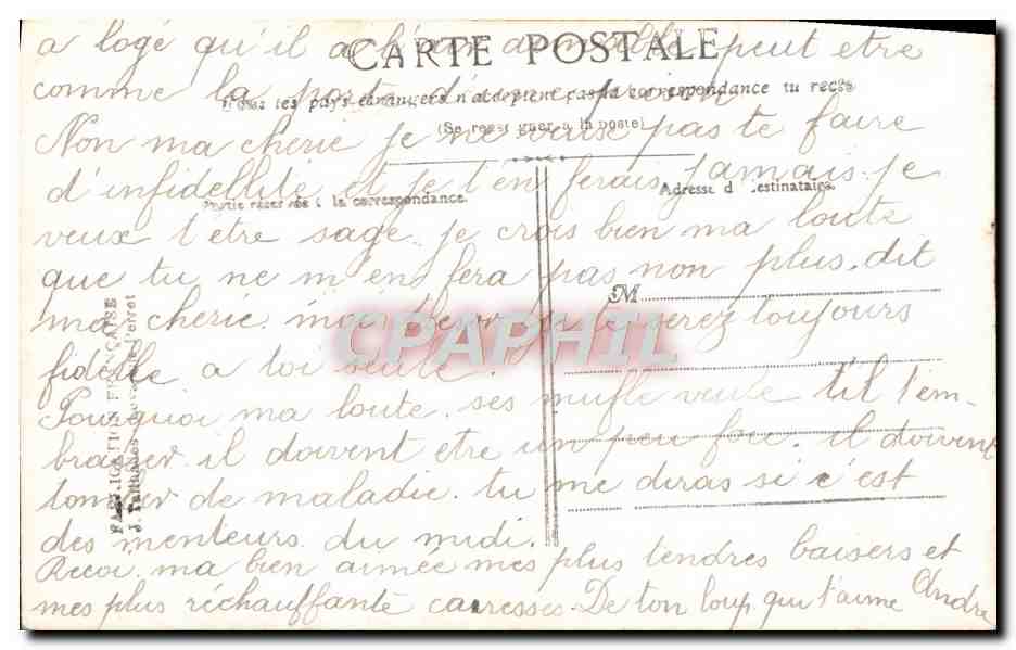 CPA Fantaisie Soldat Militaria Femme — Rückseite