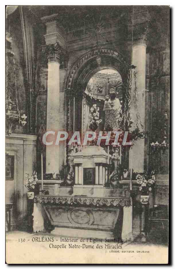 CPA Orleans Interieur De I'Eglise Saint Paul Chapelle Notre Dame des Miracles 