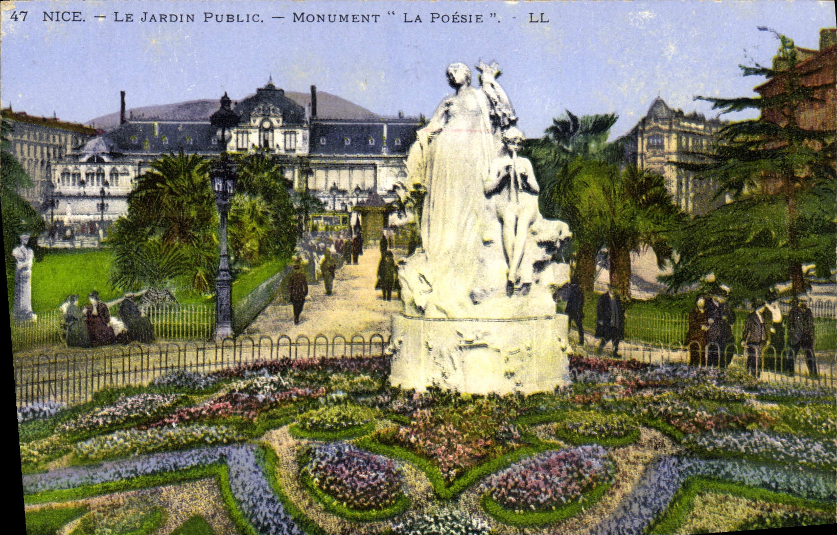 CPA Nice Le Jardin Public Monument La Poesie