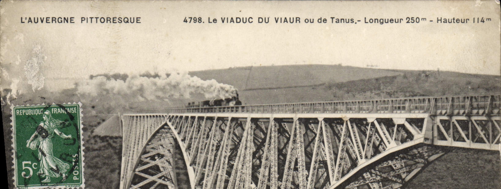 Le Viaduc du Viaur ou de Tanus — Aveyron — Éditeur L'Auvergne Pittoresque, n° 4798