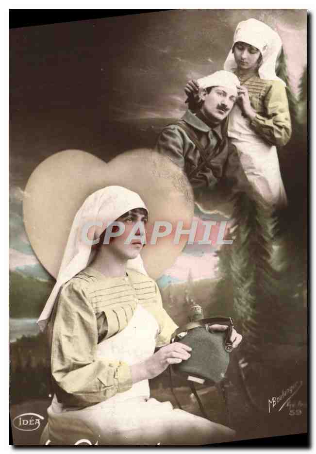 CPA Fantaisie Femme Soldat Militaria 
