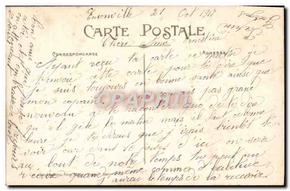 CPA Fantaisie Fleurs Colombe A Bientot — Rückseite