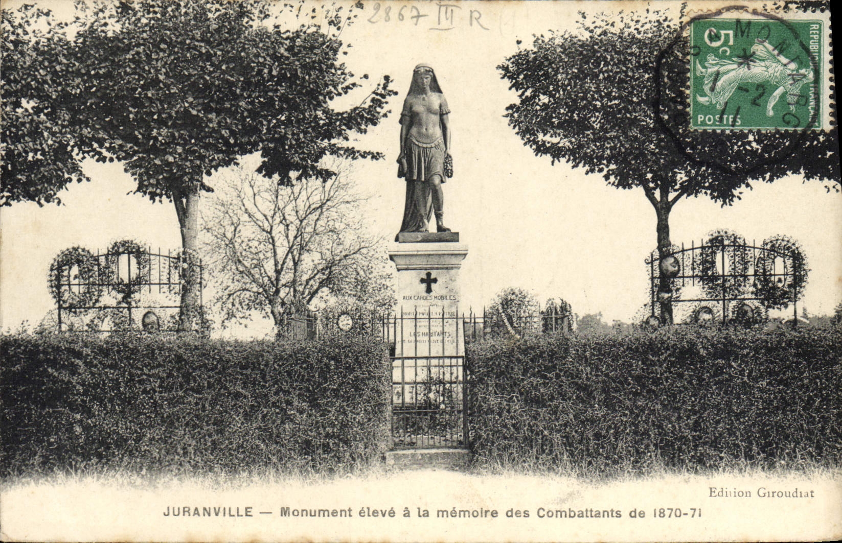 Juranville — Monument élevé à la mémoire des Combattants de 1870-71 — Edition Giroudiat
