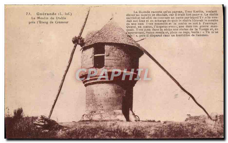 CPA Guerande Le Moulin Du Diable pres l'etang de Cremeur 
