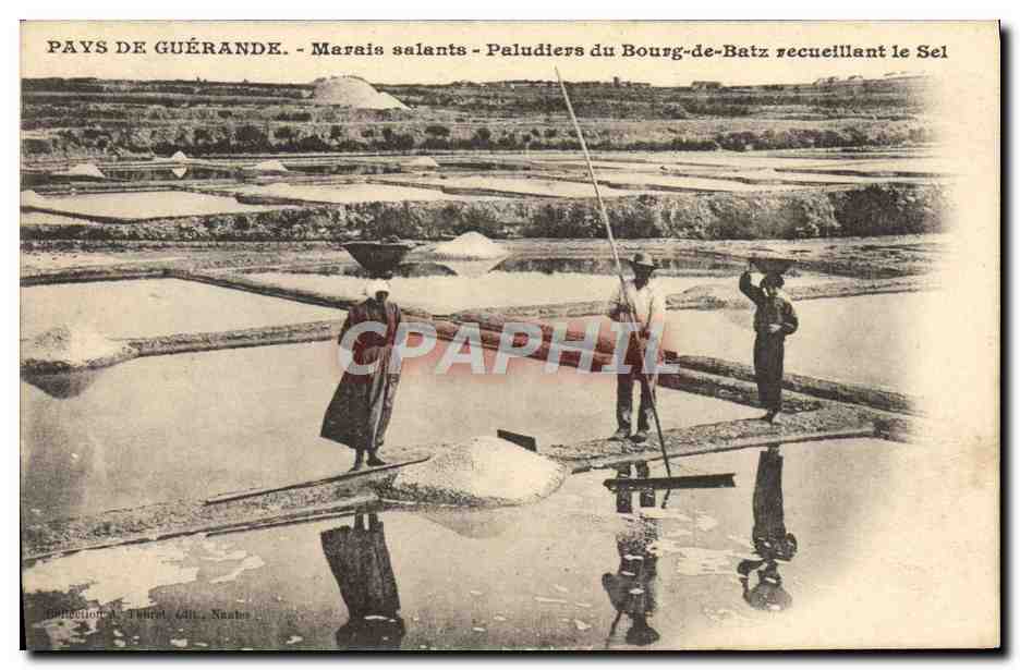 CPA Pays De Guerande Marais Salants Paludiers Du Bourg De Batz recueillant le sel 