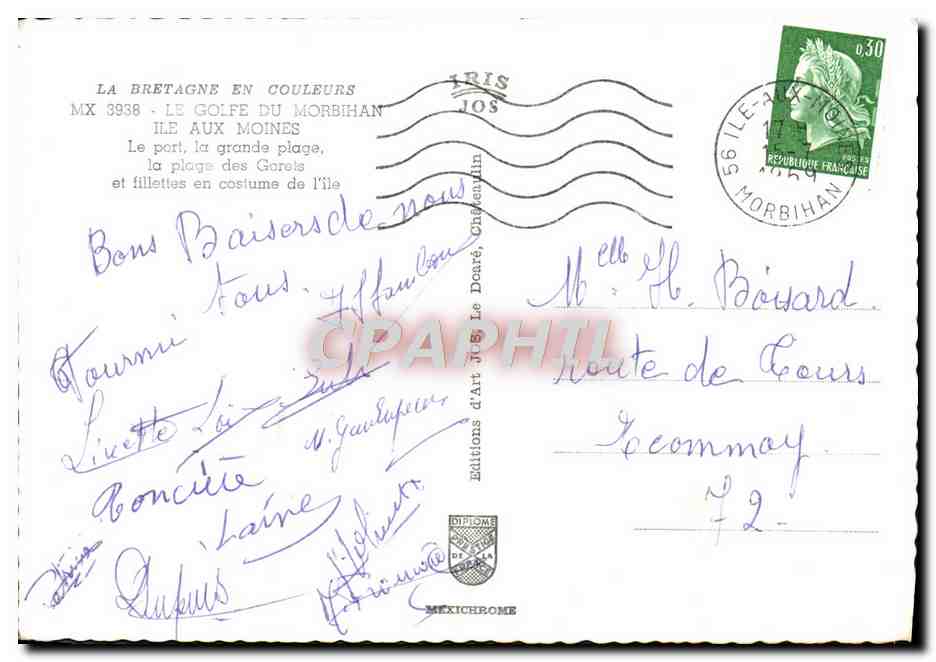 L'Île aux Moines — Perle du Golfe — Éditions d'Art JUS, MX 3938 — Back