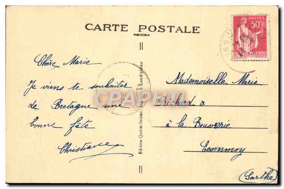 CPA Landivisiau Bief Du Moulin Neuf — Rückseite