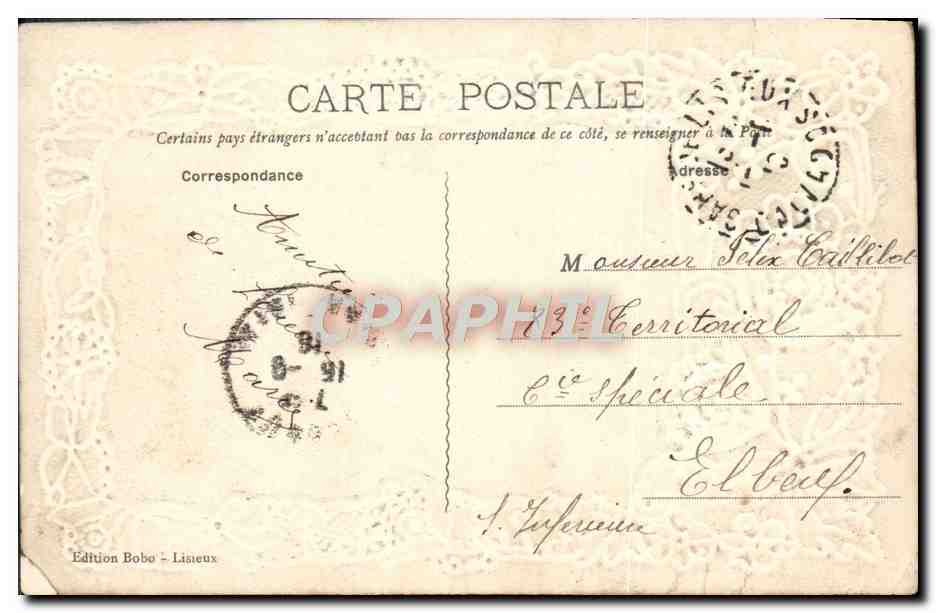 CPA Lisieux Le Jardin Public — Verso