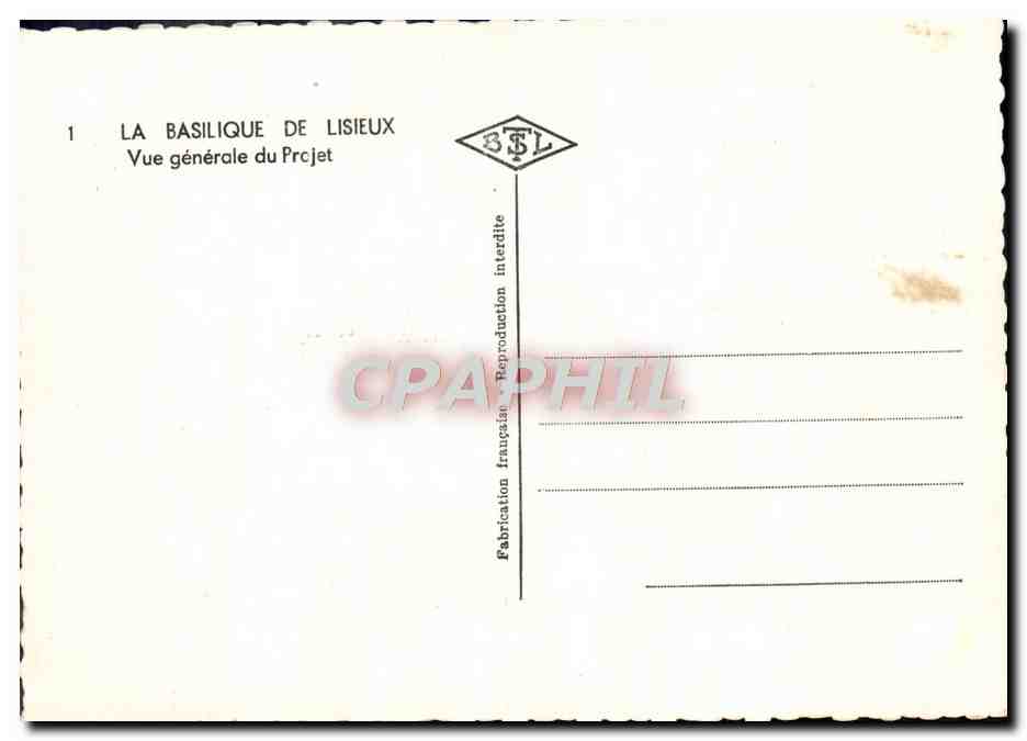 CPM La Basilique De Lisieux Vue Generale Du Projet — Verso