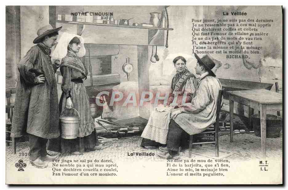 CPA Notre Limousin La Veillee Folklore