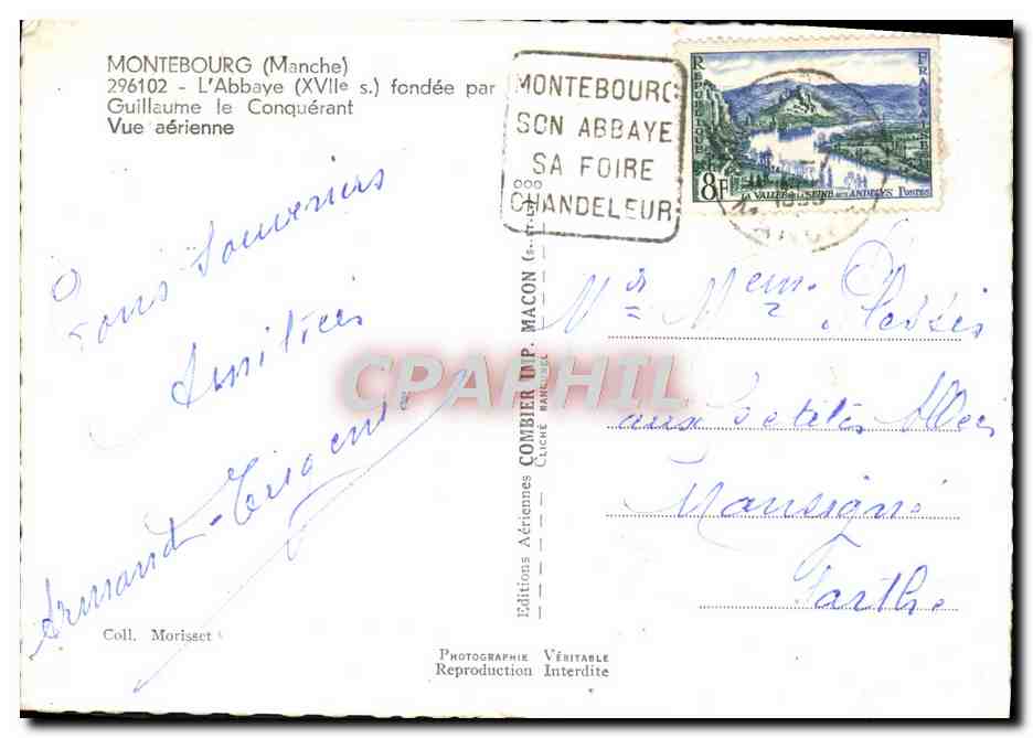 Montebourg (Manche) — L'Abbaye fondée par Guillaume le Conquérant — Éditions Aériennes Véritable — Verso