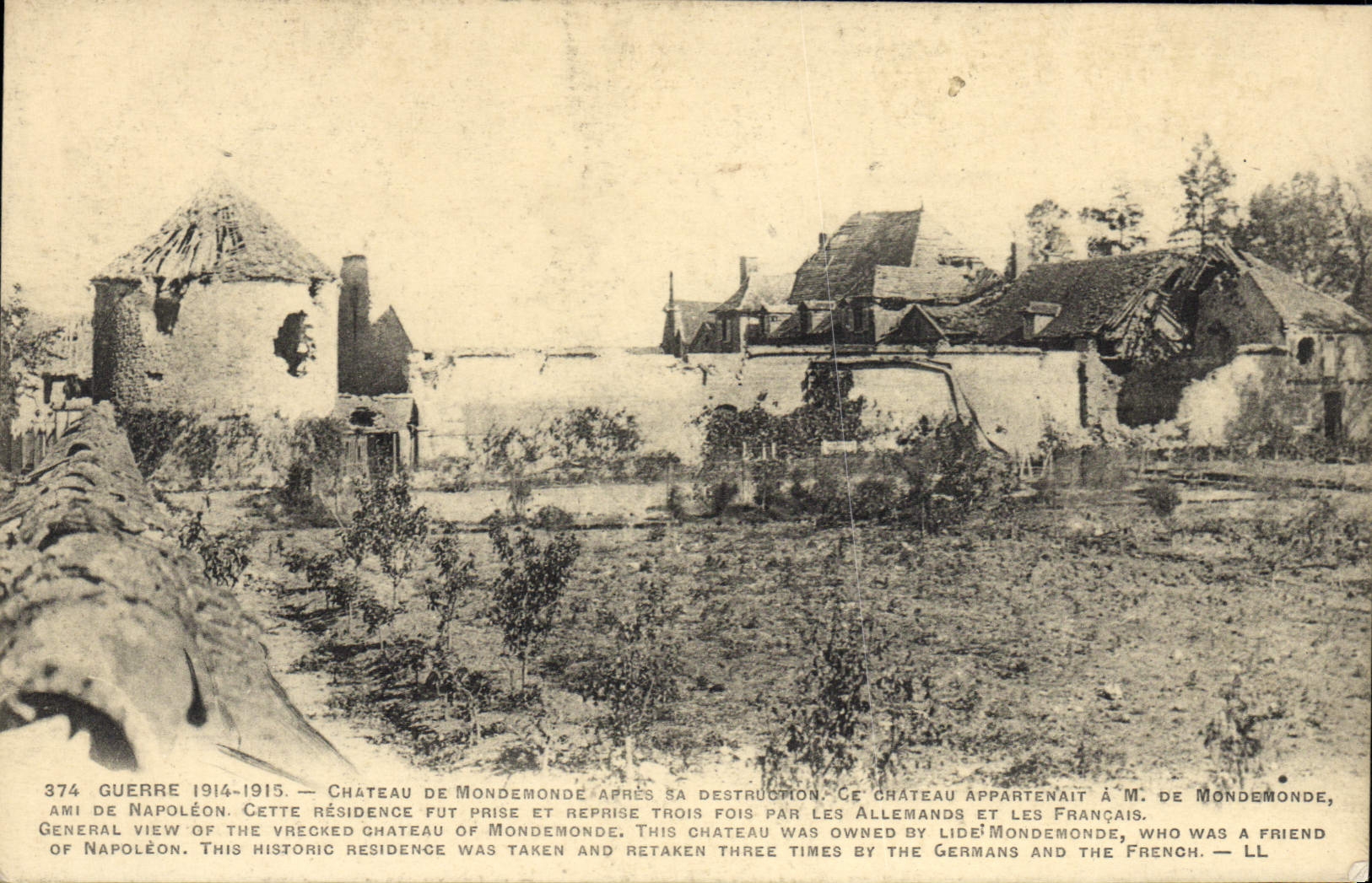 Château de Mondemondé — après sa destruction — LL, n°374