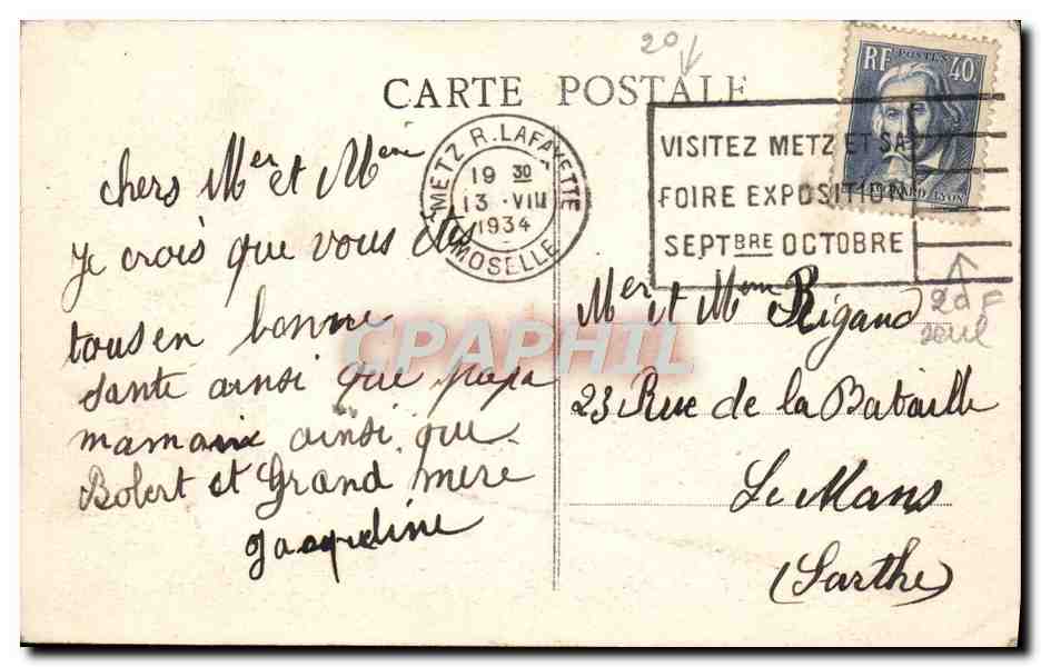 CPA Metz Vue Generale Prise De St Quentin — Rückseite