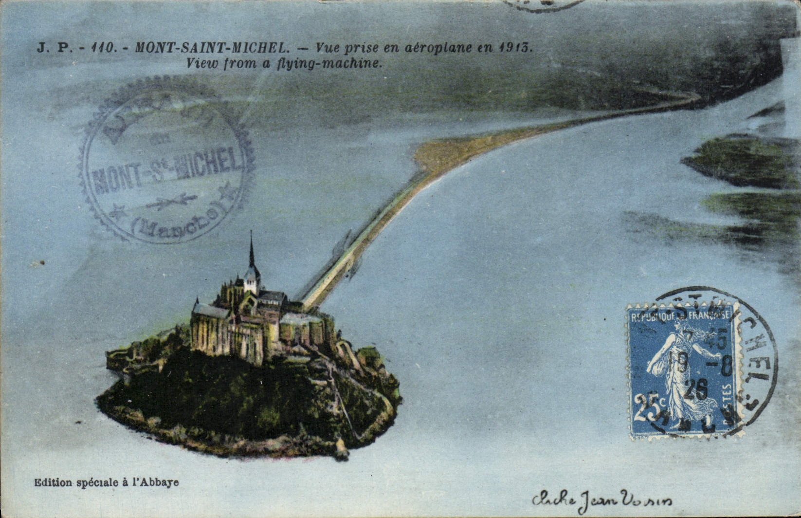 Mont-Saint-Michel — Vue prise en aéroplane en 1913 — Édition spéciale à l'Abbaye