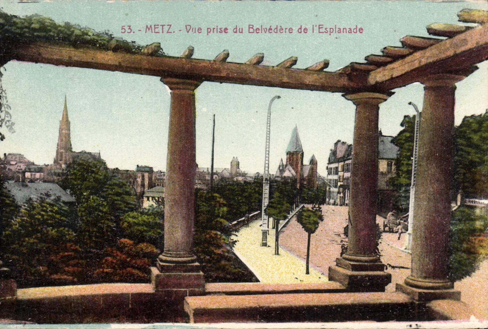 Metz — Vue prise du Belvédère de l'Esplanade — éditeur CPAPHIL, n° 53