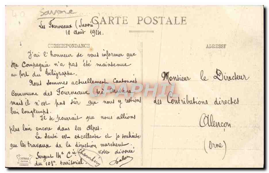 CPA Modane Fourneaux — Rückseite
