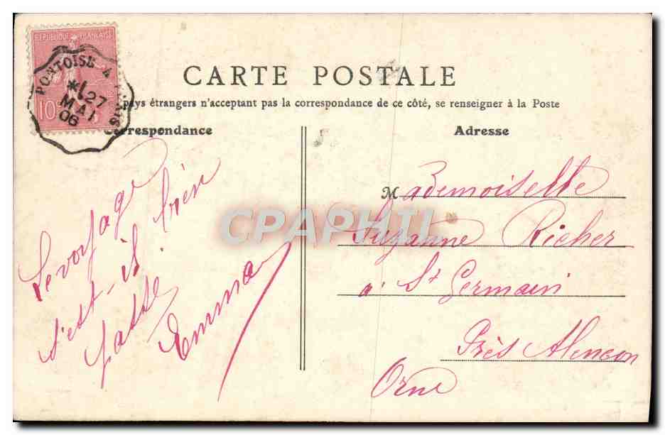 CPA Souvenir De Montmorency — Back