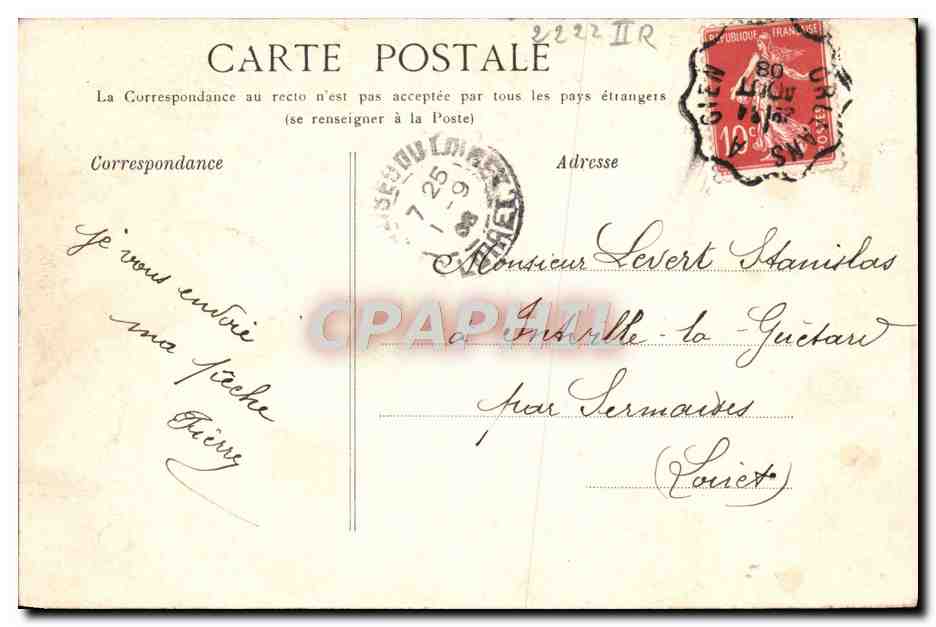 CPA Montargis La Mairie — Rückseite