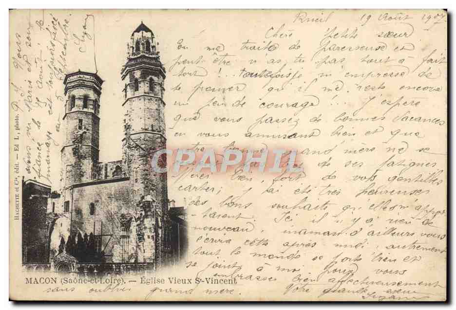 CPA Macon Eglise Vieux St Vincent