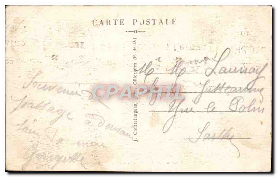 CPA Le Mont Dore Vue generale prise du rox de Cuzeau — Verso
