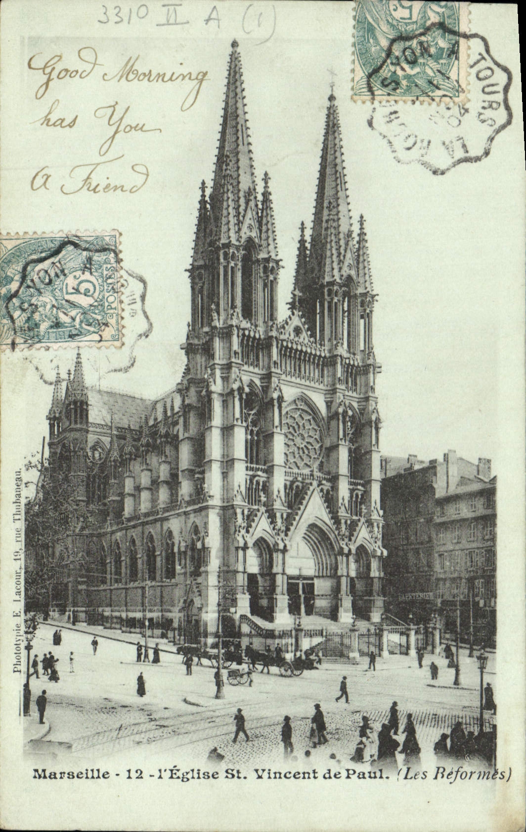 Marseille - L'Église St. Vincent de Paul — (Les Reformées) — Phototypie E. Lacout, rue Thubanega