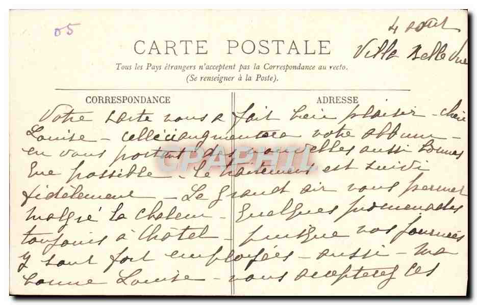 Schloss Maulmont — Pittoreske Auvergne — Verlag V. F. Hatt, Nr. 1085 — Rückseite