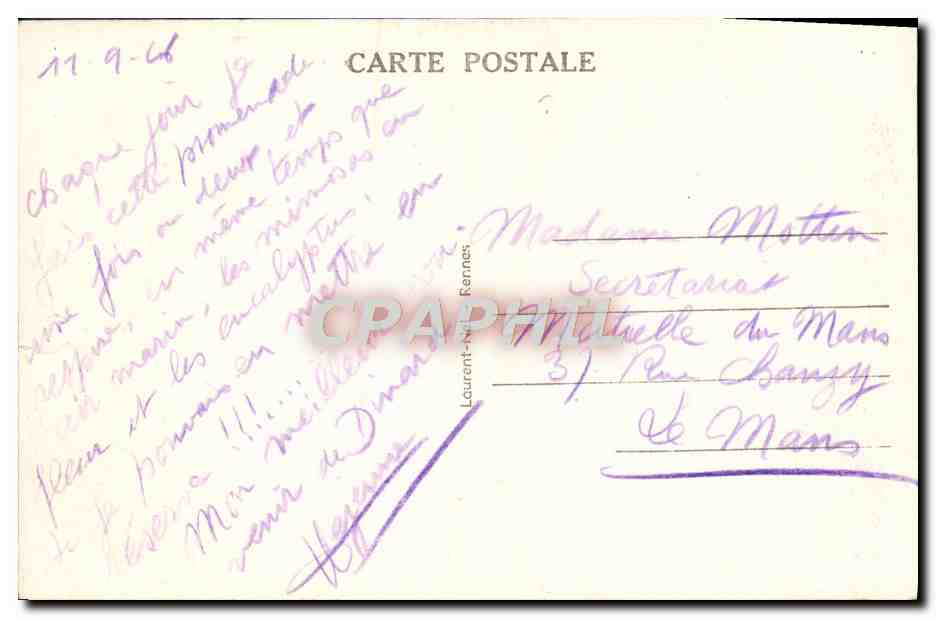 CPA Dinard Le Bric A Brac Et Debarcadere des vedettes vertes  — Rückseite