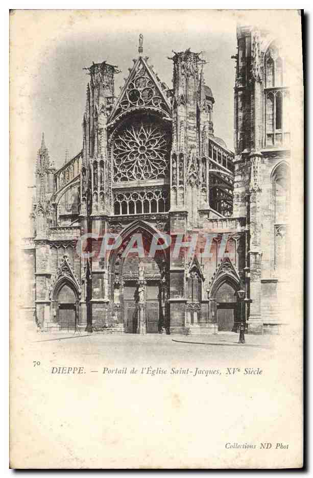 CPA Dieppe Portail De I'Eglise Saint Jacques