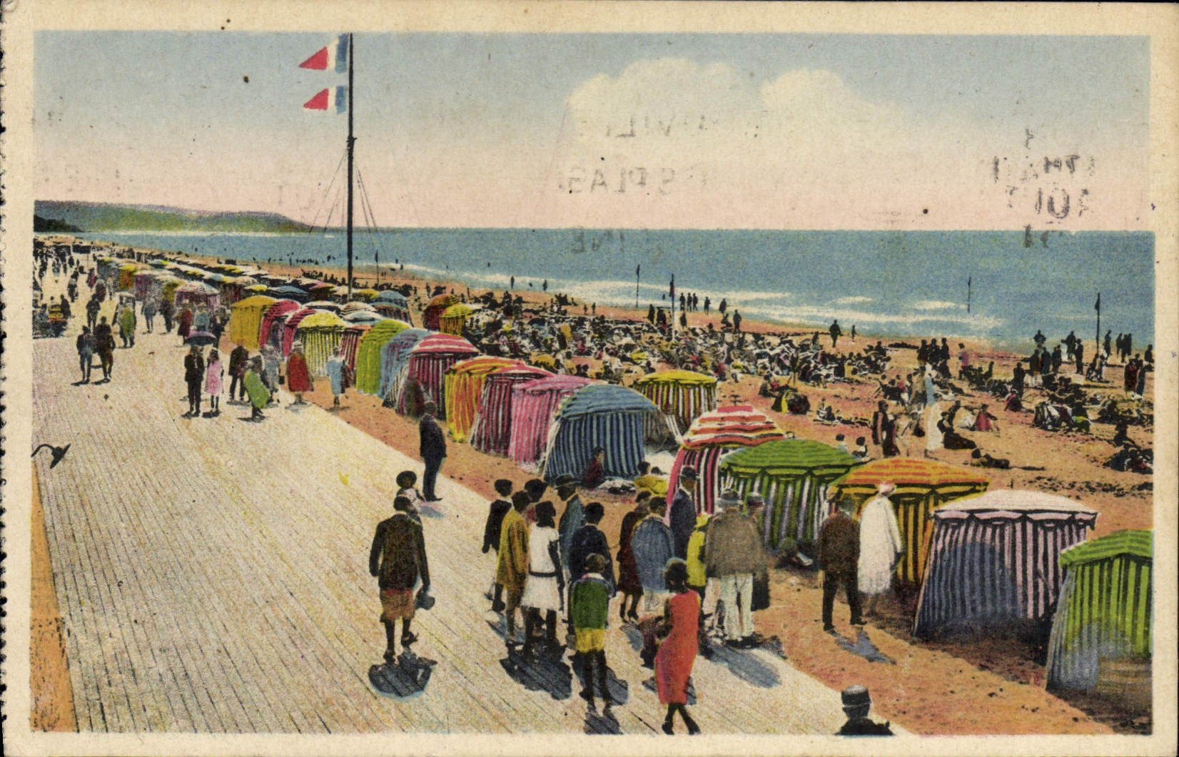 CPA Deauvile La Plage Fleurie La Plage