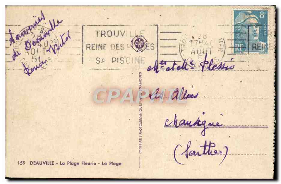 CPA Deauvile La Plage Fleurie La Plage — Verso
