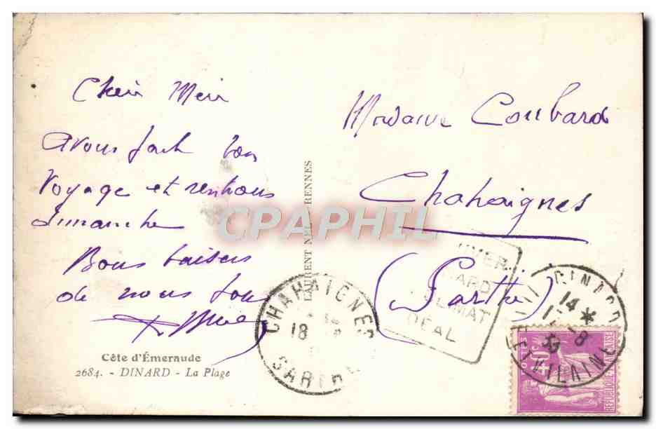 Dinard - La Plage — vue panoramique — éditeur Laurent Meunier, n°4 — Reverso